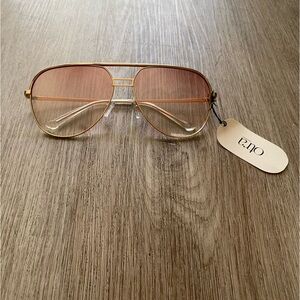 otra transit pink & gold oversized aviator navigator sunglasses eyewear NEW